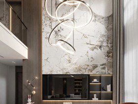 洛阳别墅装修,380㎡现代轻奢质感挑空