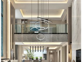 洛阳别墅装修380㎡温馨现代风