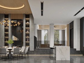 洛阳别墅装修设计案例450㎡现代黑白灰