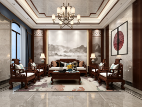 洛阳龙发装饰500㎡中式别墅装修效果图
