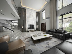 洛阳600平现代风格别墅装修效果图