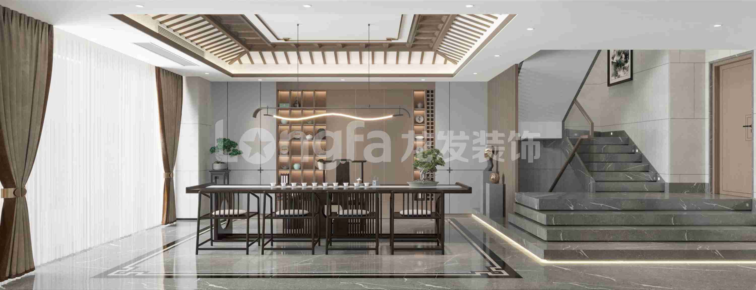 洛阳碧桂园别墅装修新中式设计