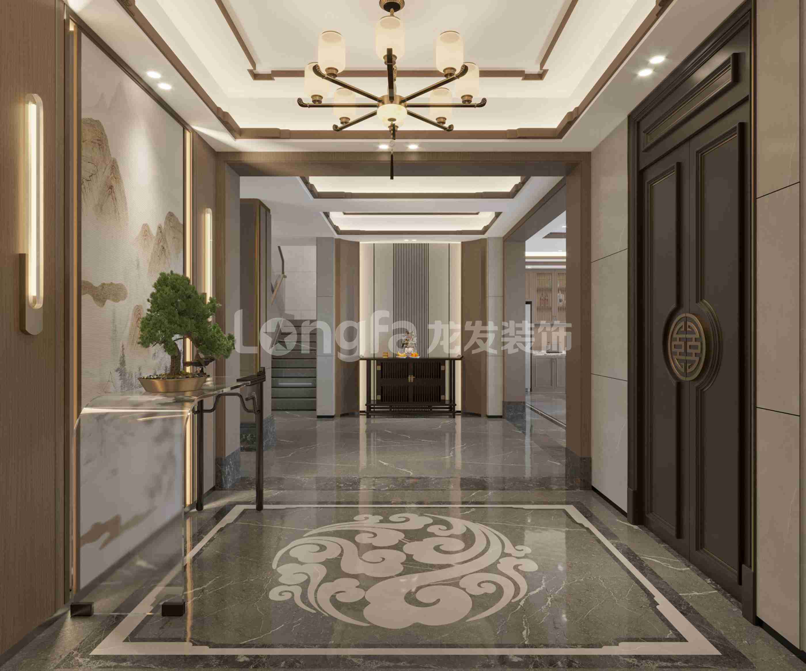 洛阳碧桂园别墅装修新中式设计