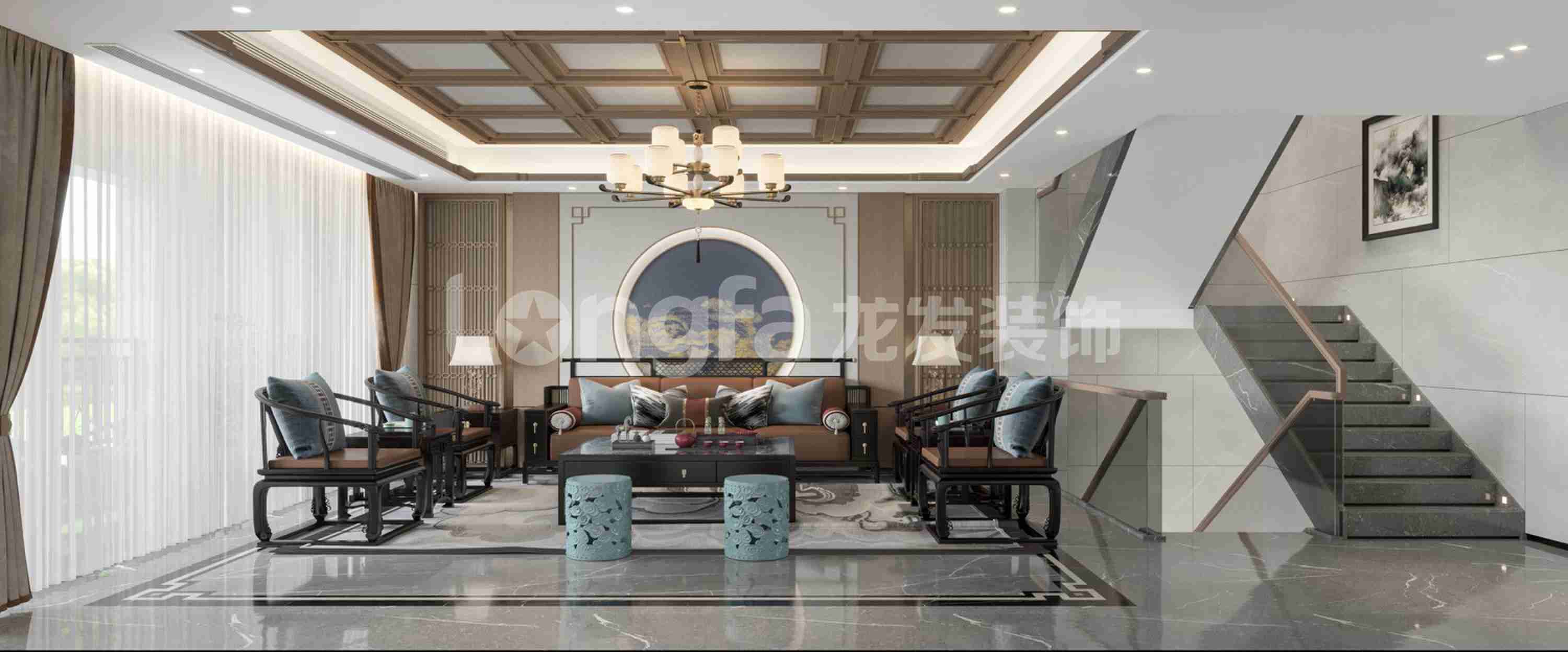 洛阳碧桂园别墅装修新中式设计